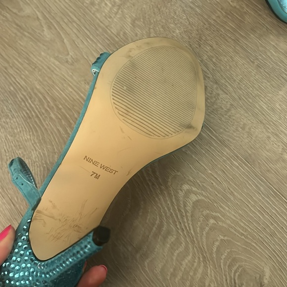 Nine West blue rhinestone sandals - Picture 2 of 2